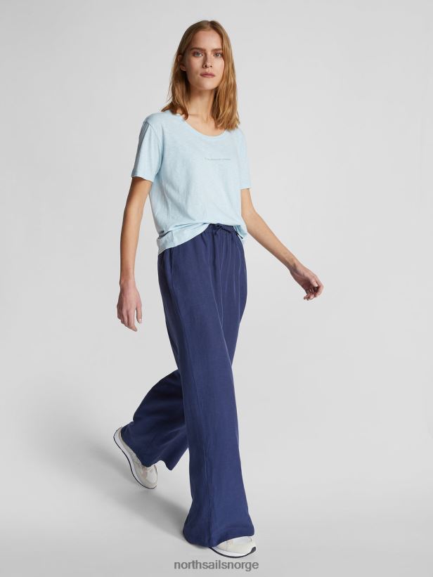 bukser i økologisk lin North Sails kvinner midnatt blå klær H4N2FN1500