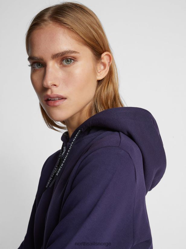 genser i økologisk fleece North Sails kvinner midnatt blå klær H4N2FN1531