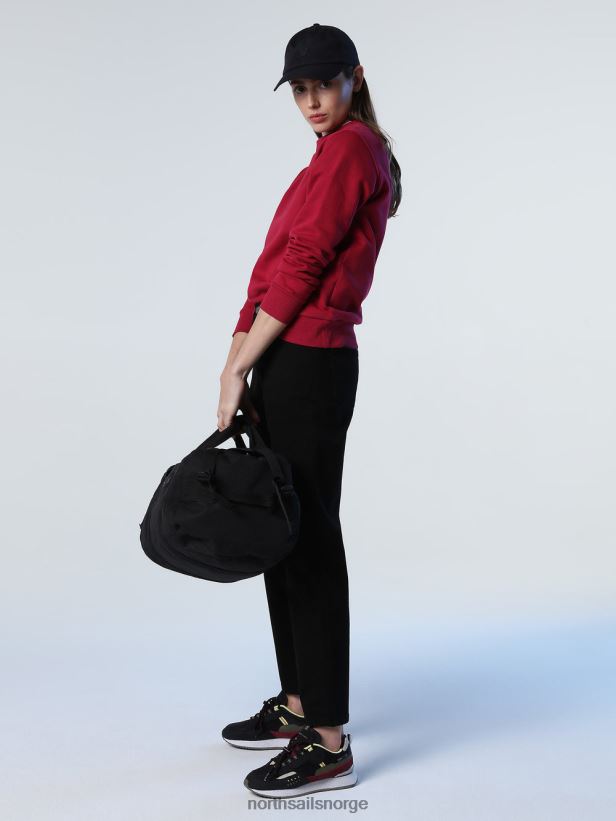 genser med rund hals North Sails kvinner dyp kirsebær klær H4N2FN1418