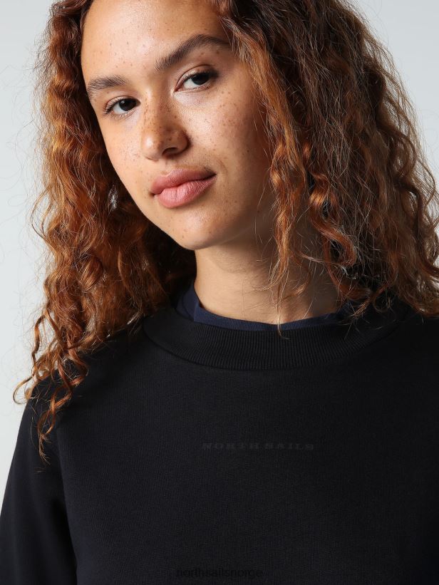 genser med rund hals North Sails kvinner svart klær H4N2FN1420