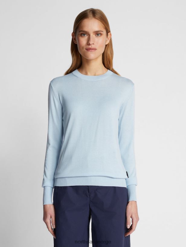 genser i bomull og aloe North Sails kvinner kjølig blå klær H4N2FN1521