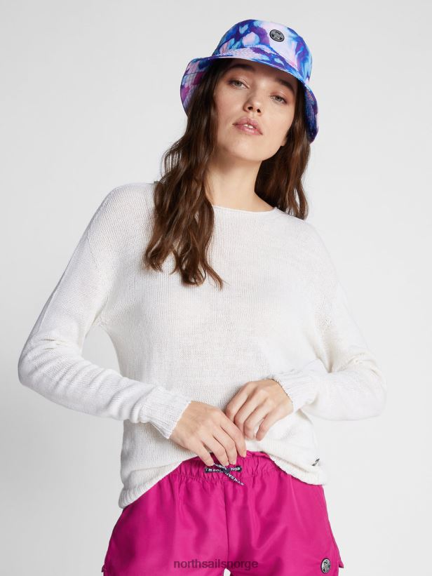 genser med rund hals North Sails kvinner hvit klær H4N2FN1453