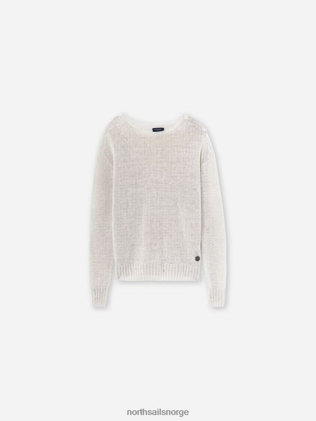 genser med rund hals North Sails kvinner hvit klær H4N2FN1453