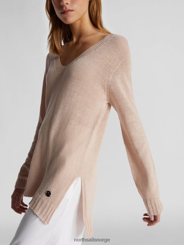 genser med v-hals North Sails kvinner trerose klær H4N2FN1462