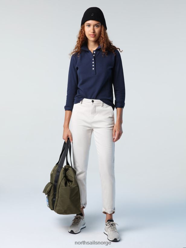 langermet poloskjorte North Sails kvinner marineblå klær H4N2FN1356