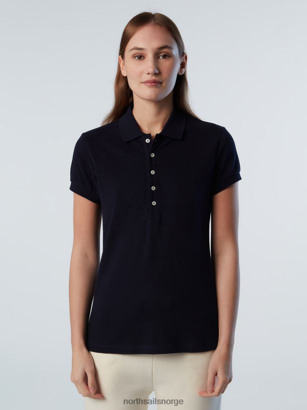 poloskjorte med lang stolpe North Sails kvinner marineblå klær H4N2FN549