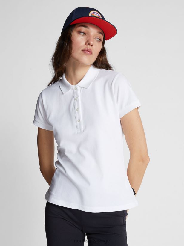 slim fit poloskjorte North Sails kvinner hvit klær H4N2FN1538