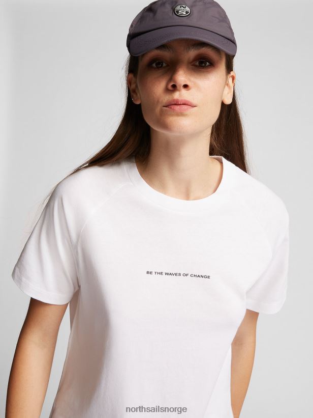 t-skjorte i bomull og bambus North Sails kvinner hvit klær H4N2FN1471