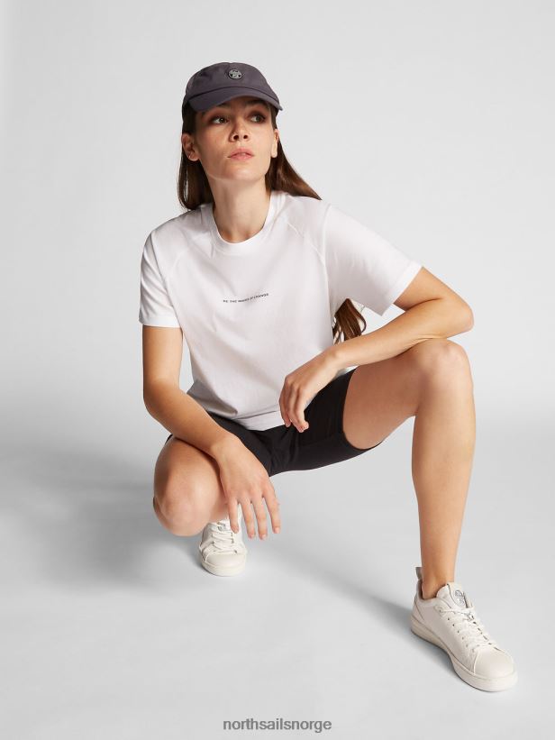 t-skjorte i bomull og bambus North Sails kvinner hvit klær H4N2FN1471