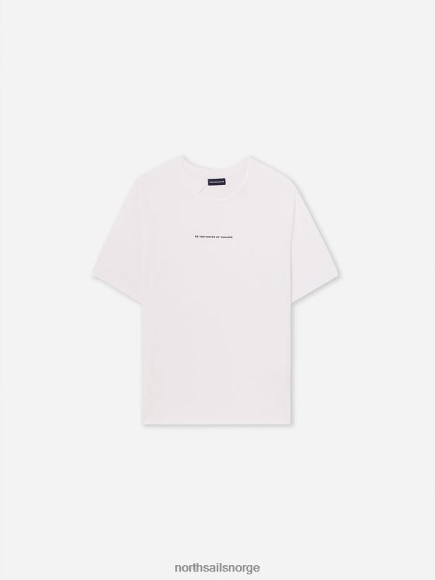 t-skjorte i bomull og bambus North Sails kvinner hvit klær H4N2FN1471