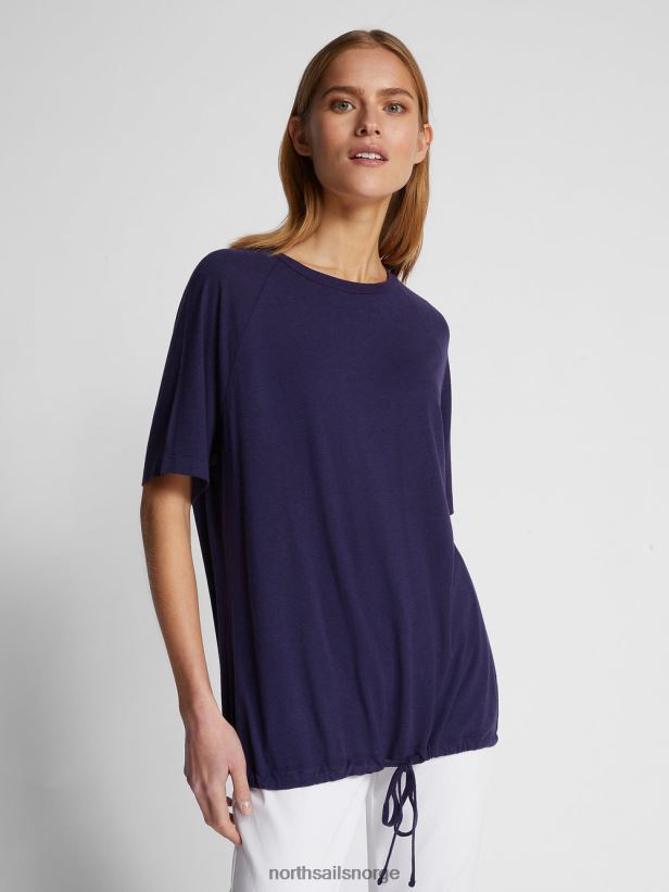 t-skjorte i bomull og bambus North Sails kvinner midnatt blå klær H4N2FN1490