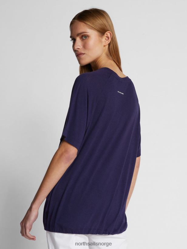 t-skjorte i bomull og bambus North Sails kvinner midnatt blå klær H4N2FN1490