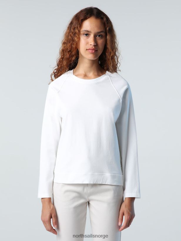 t-skjorte med raglanermer North Sails kvinner marshmallow klær H4N2FN1412