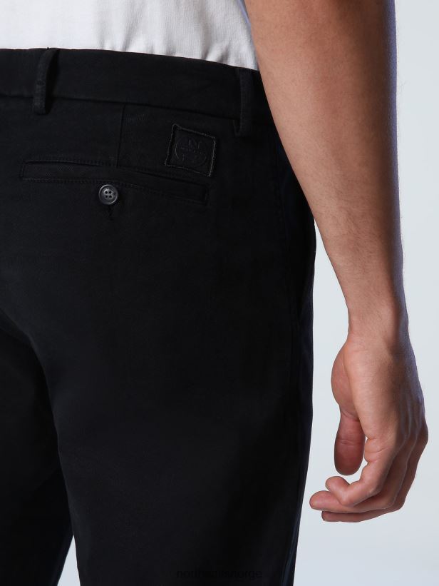 chinos med smal passform North Sails menn svart klær H4N2FN802