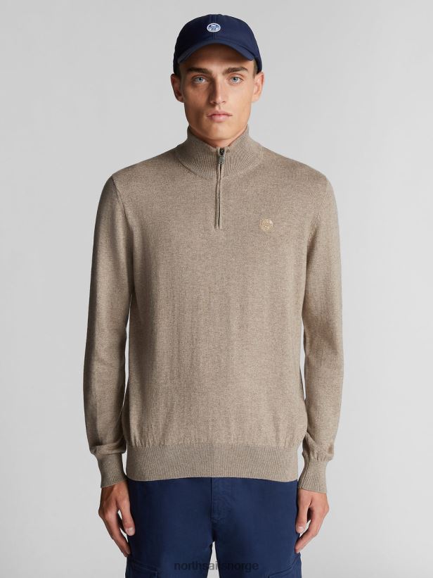 genser med halv glidelås North Sails menn fossil melange klær H4N2FN1318