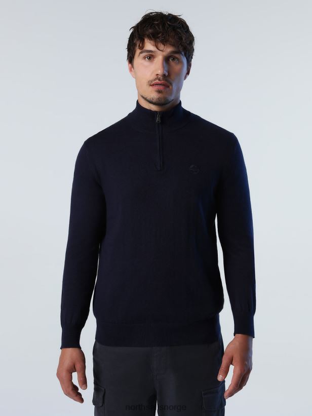 genser med halv glidelås North Sails menn marineblå klær H4N2FN731