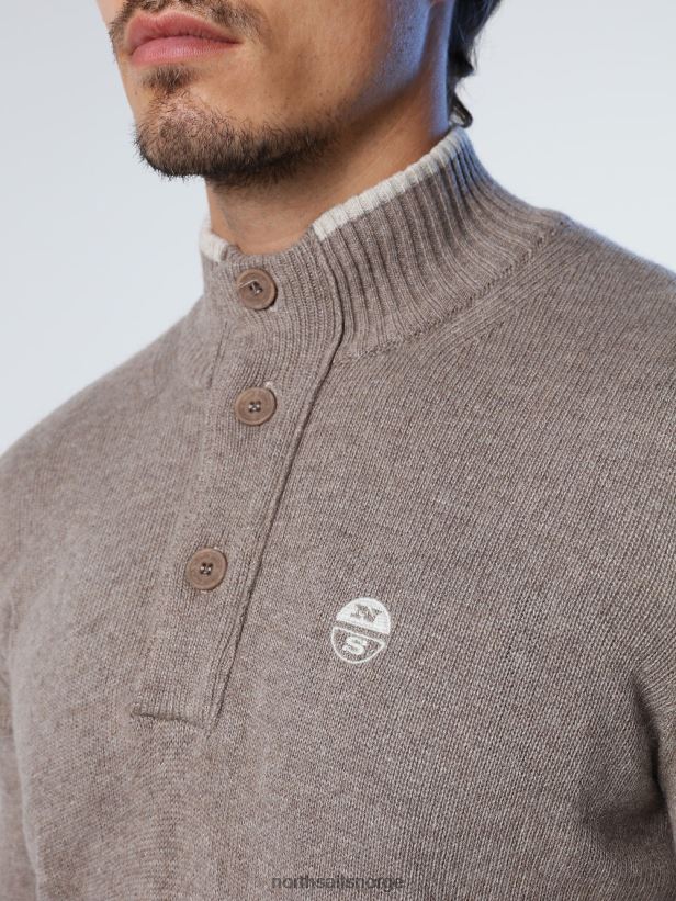 genser med knapper North Sails menn fossil melange klær H4N2FN725