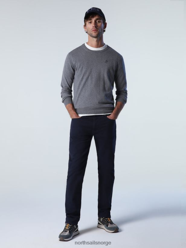 genser med rund hals North Sails menn middels gråmelert klær H4N2FN910