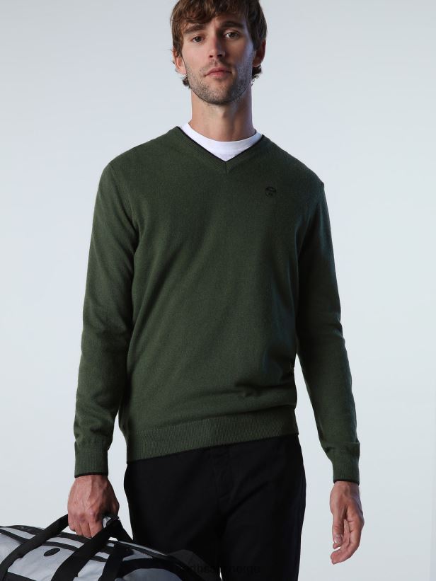 genser med v-hals North Sails menn eføygrønn klær H4N2FN805