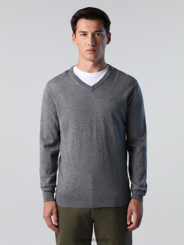 genser med v-hals North Sails menn middels gråmelert klær H4N2FN779