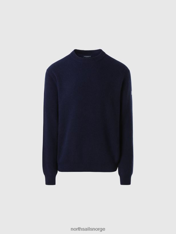 ny genser med rund hals North Sails menn marineblå klær H4N2FN680