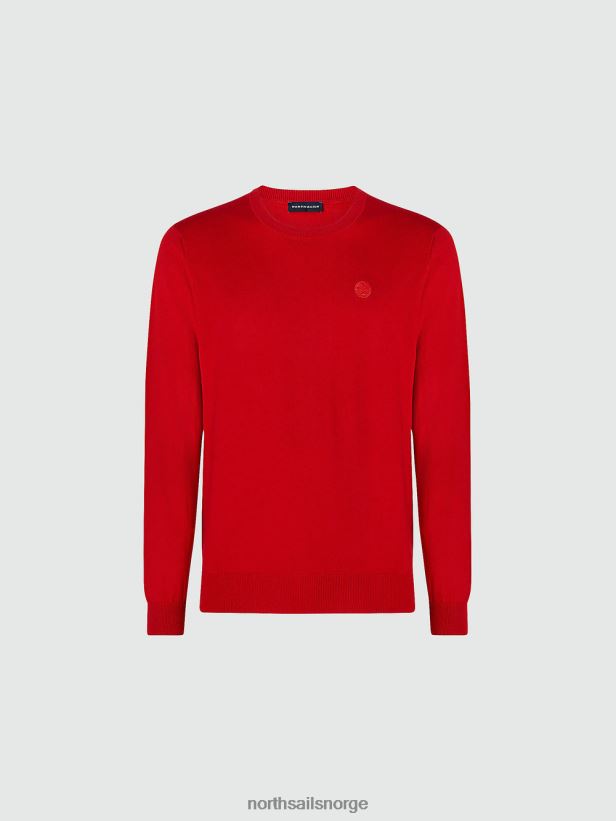 ny genser med rund hals North Sails menn rød klær H4N2FN903