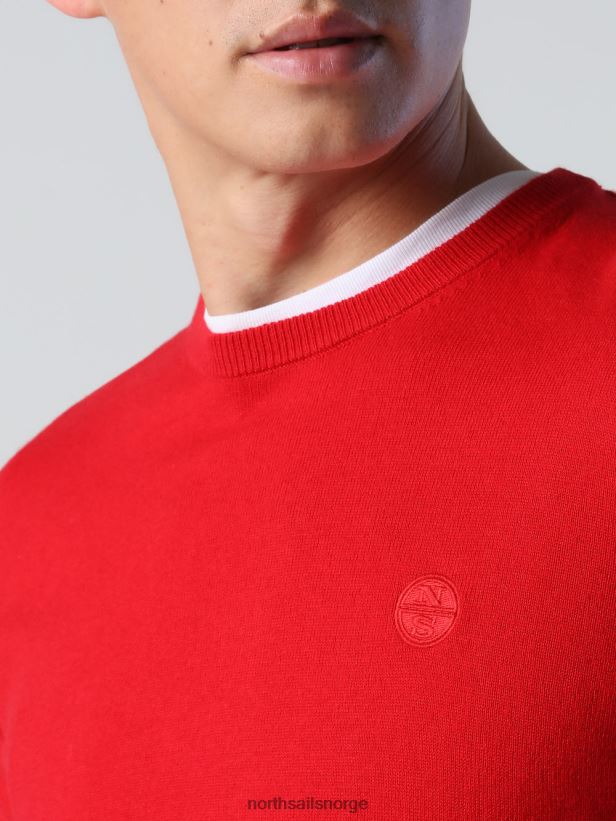 ny genser med rund hals North Sails menn rød klær H4N2FN903