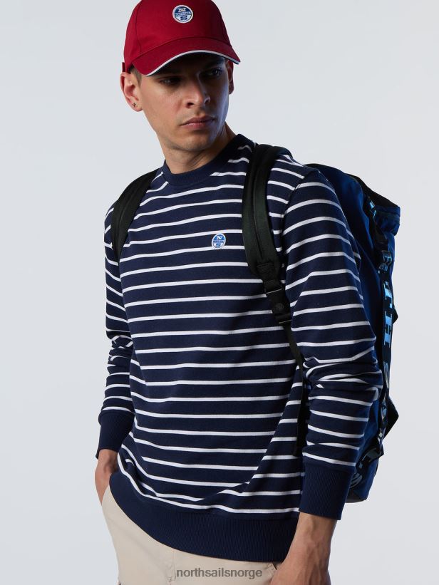 crewneck sweatsirt med striper North Sails menn kombo 2 klær H4N2FN260