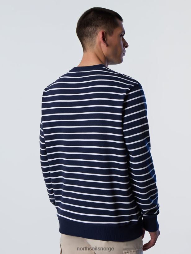 crewneck sweatsirt med striper North Sails menn kombo 2 klær H4N2FN260