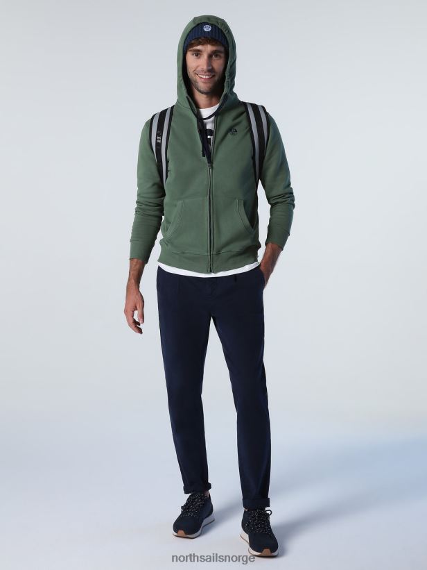 genser med glidelås North Sails menn bronse grønn klær H4N2FN822