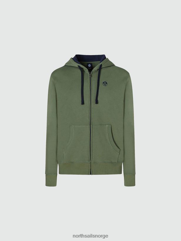 genser med glidelås North Sails menn bronse grønn klær H4N2FN822