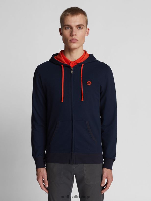 genser med glidelås North Sails menn marineblå klær H4N2FN1113