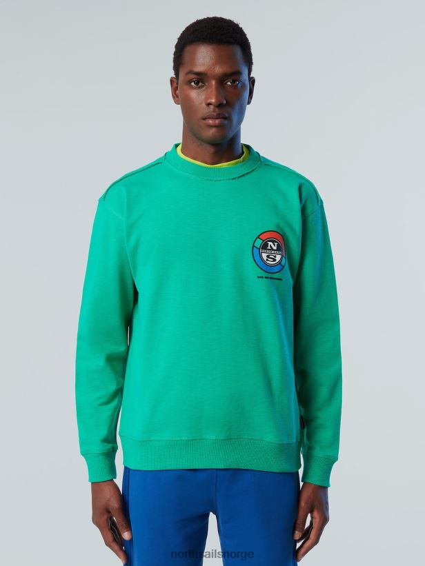 genser med grafisk trykk North Sails menn hage grønn klær H4N2FN265