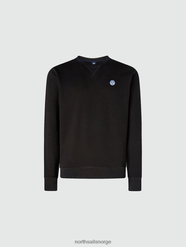 genser med logo på brystet North Sails menn svart klær H4N2FN739
