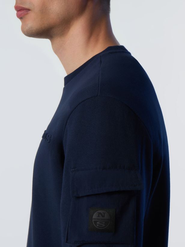 genser med lomme North Sails menn marineblå klær H4N2FN273