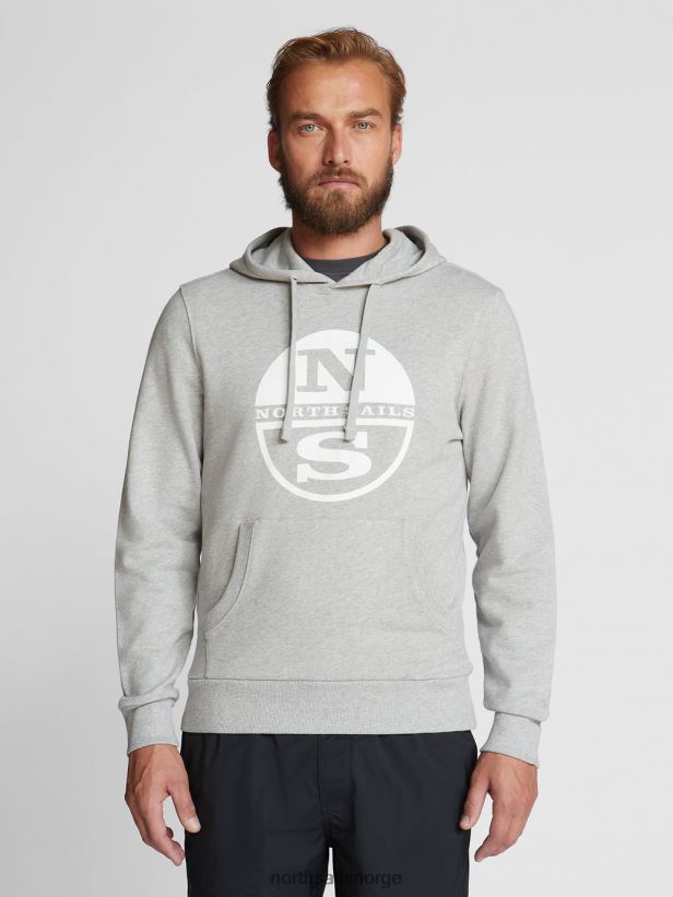 genser med maxi-logo North Sails menn gråmelert klær H4N2FN1288