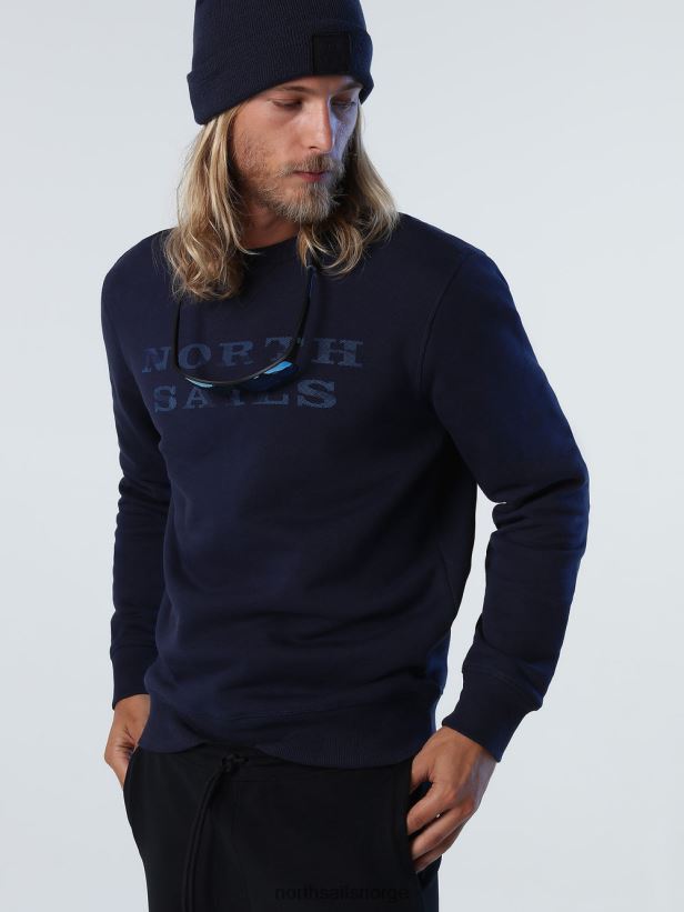 genser med skrift North Sails menn marineblå klær H4N2FN932