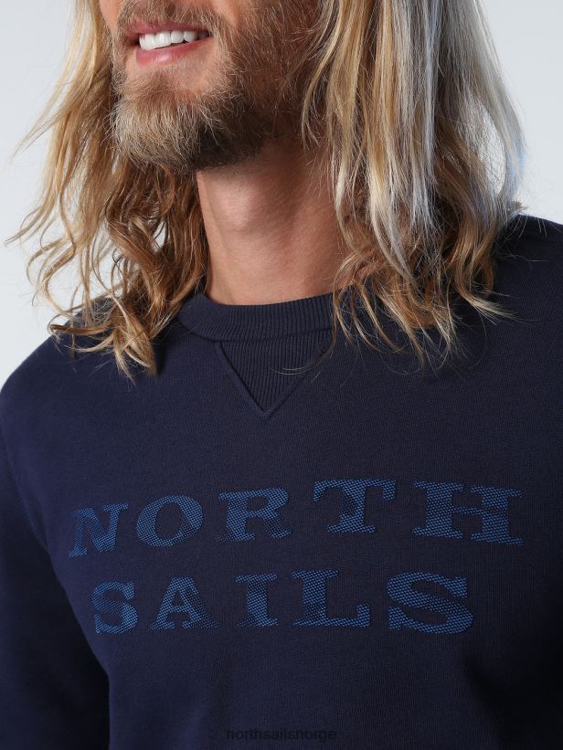 genser med skrift North Sails menn marineblå klær H4N2FN932