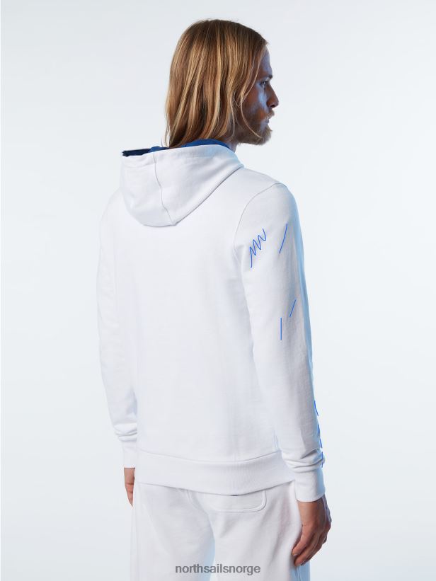 hettegenser med full glidelås North Sails menn hvit klær H4N2FN280