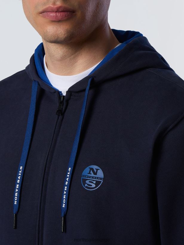 hettegenser med full glidelås North Sails menn marineblå klær H4N2FN281