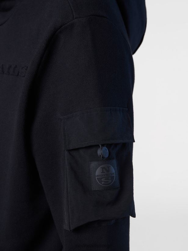 hettegenser med lomme North Sails menn svart klær H4N2FN274