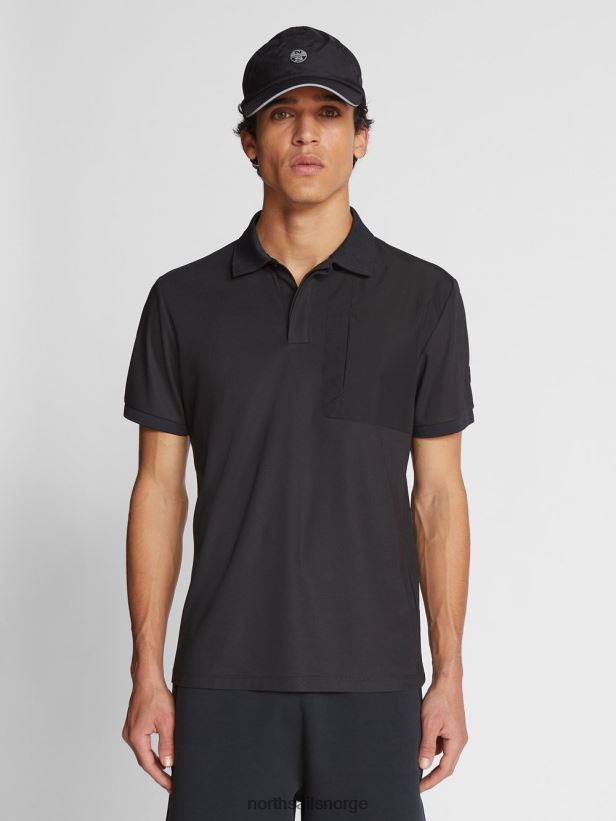 coolmax pique poloskjorte North Sails menn svart klær H4N2FN1072