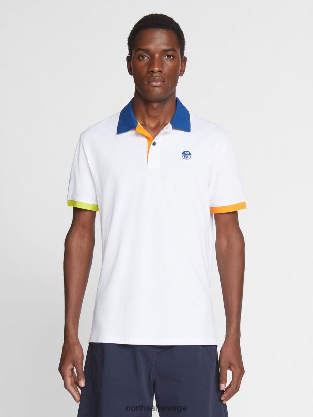 fargeblokk poloskjorte North Sails menn hvit klær H4N2FN1142
