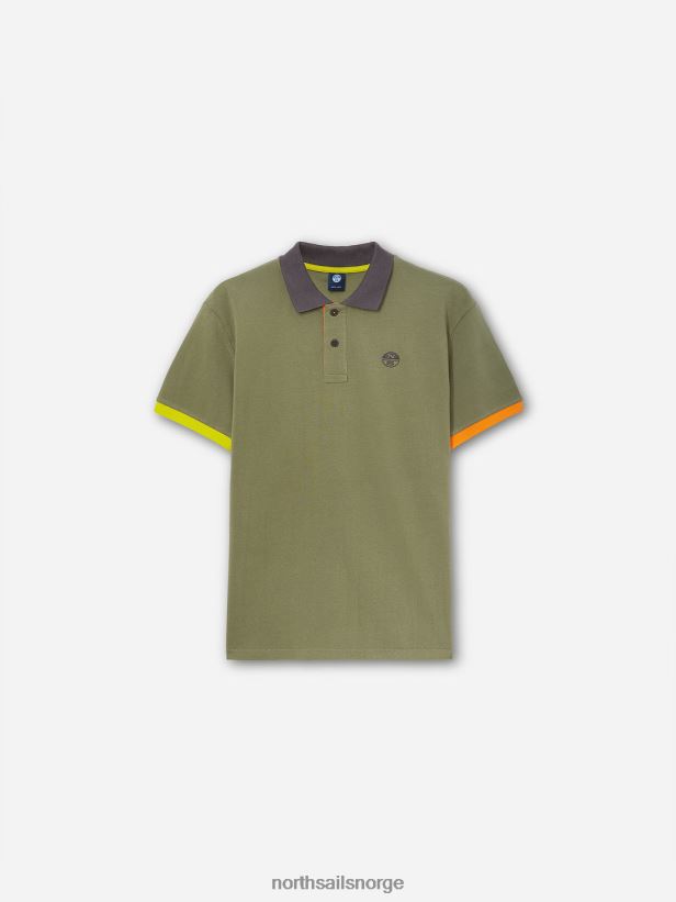 fargeblokk poloskjorte North Sails menn olivengrønn klær H4N2FN1144