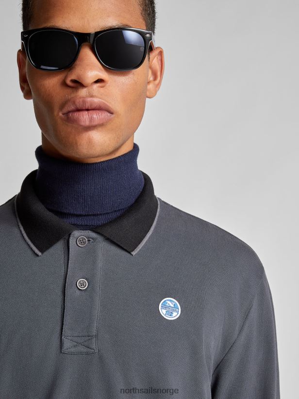 økologisk piké poloskjorte North Sails menn asfalt klær H4N2FN1305