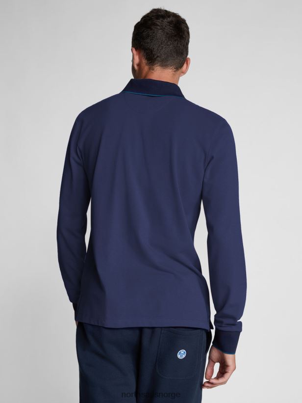 økologisk piké poloskjorte North Sails menn marineblå klær H4N2FN1303