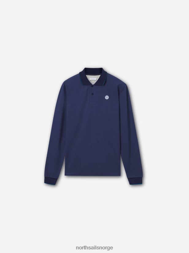 økologisk piké poloskjorte North Sails menn marineblå klær H4N2FN1303