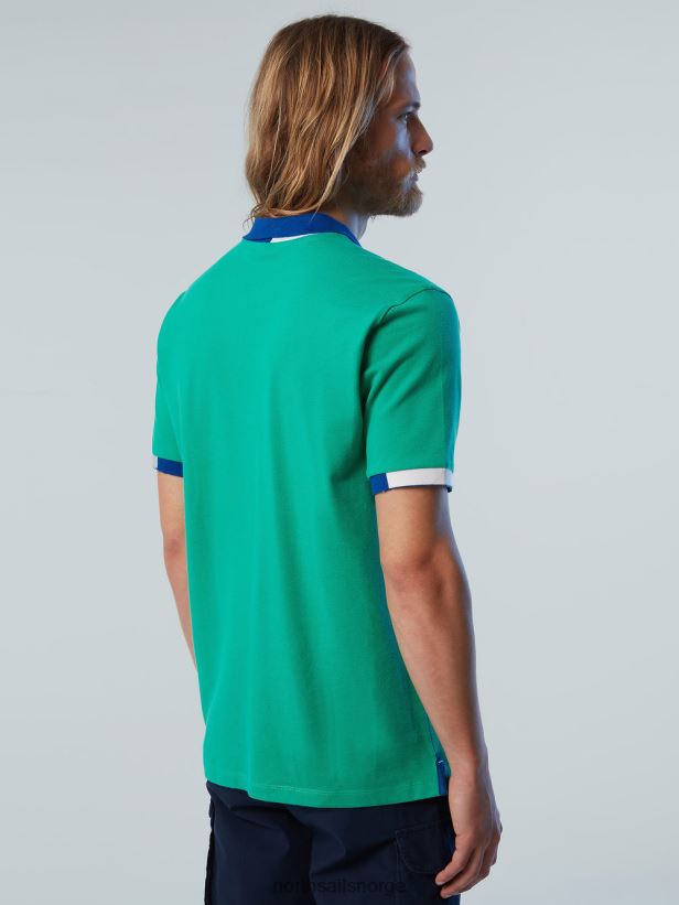 ny poloskjorte i økologisk bomull North Sails menn hage grønn klær H4N2FN115