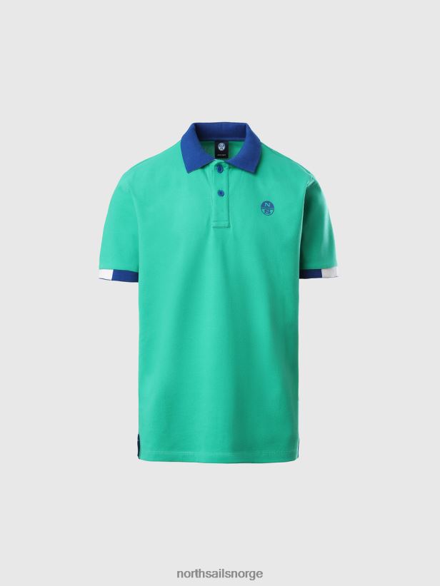 ny poloskjorte i økologisk bomull North Sails menn hage grønn klær H4N2FN115