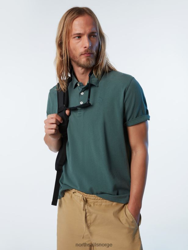 ny poloskjorte i økologisk bomull North Sails menn militærgrønt klær H4N2FN111